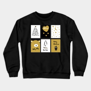 Merry Christmas cards 1 - black, white and gold Crewneck Sweatshirt